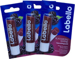 Labello Blackberry Shine Lip Balm 3 Pack front view moisturizing lip care
