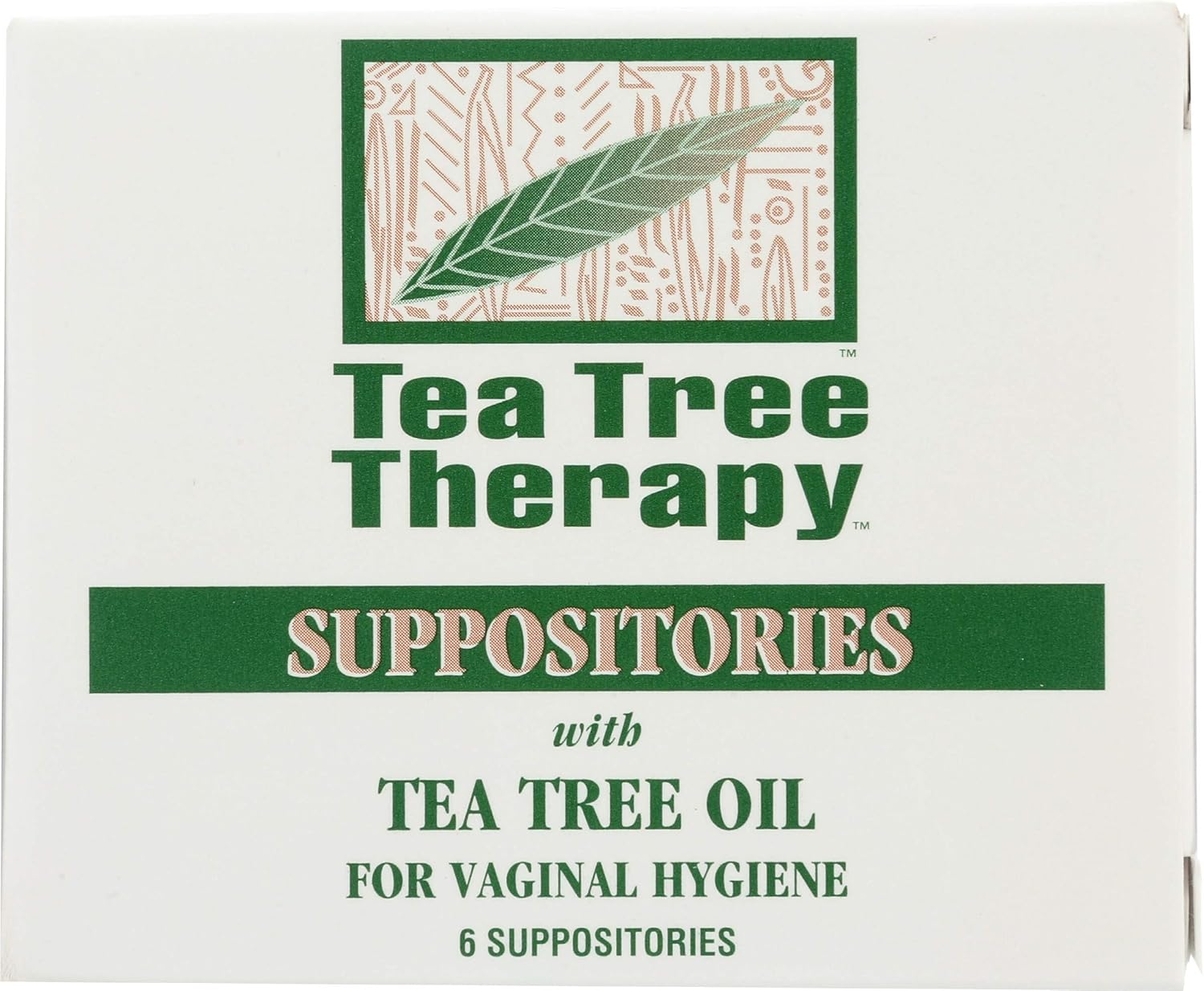 Tea Tree Therapy Vaginal Suppositories with Oil, 6 Count, White - Image 1