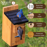 Nature Way cedar bluebird box house predator guard detail