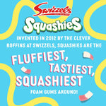 Close up view of the unique squishy drumstick shaped foam candy texture