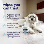 Petpost gentle eye wipes for dogs with white fur