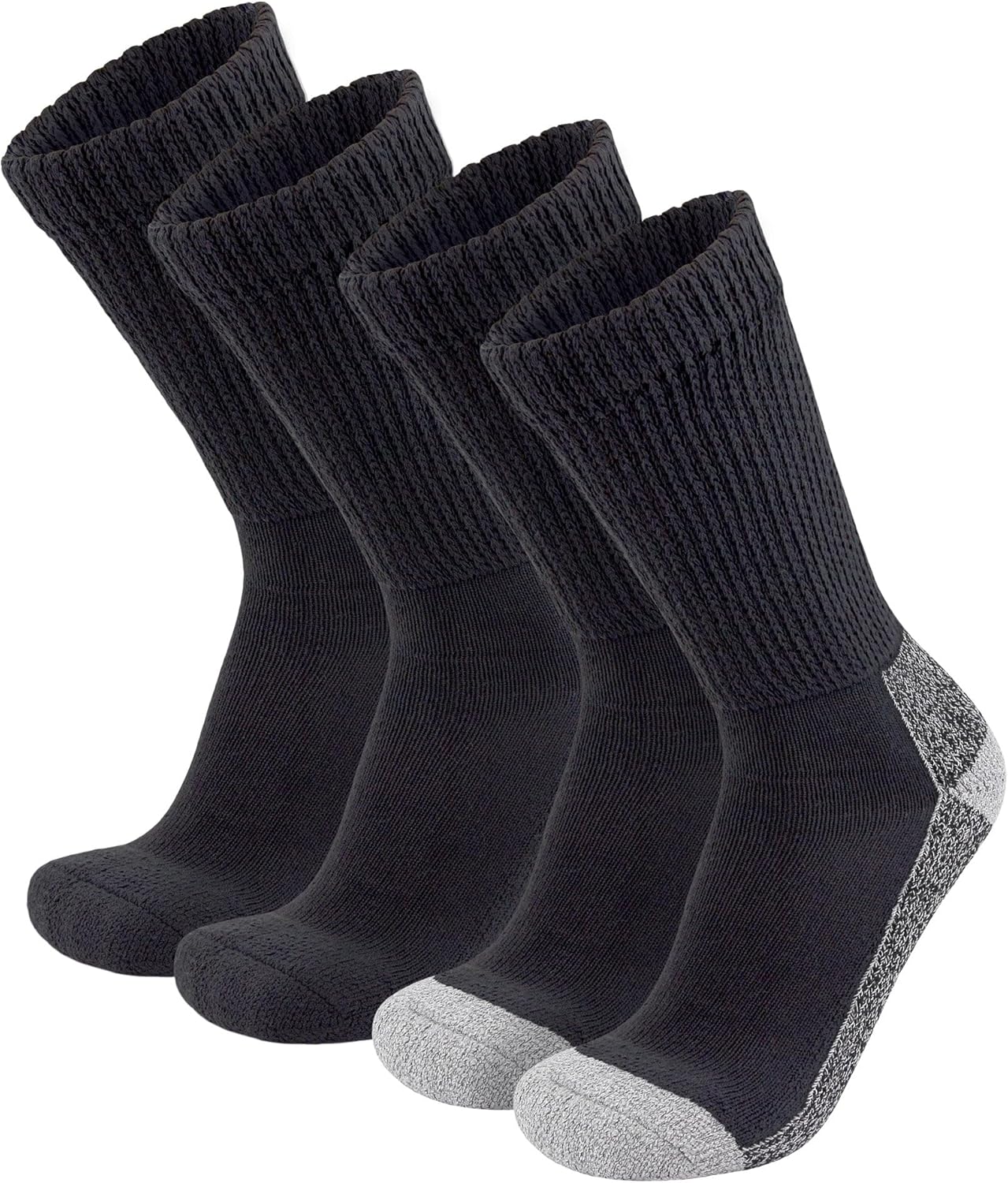 4 Pairs of Diabetic Extra Thick Warm Cotton Socks, Triple Cushioned Crew Slipper Socks - Image 1