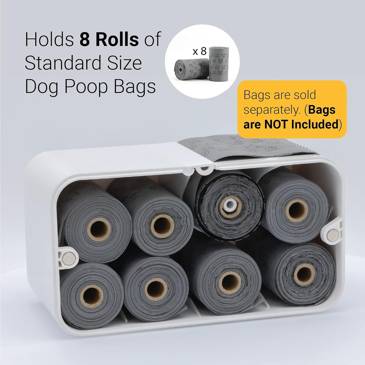 SVD.PET tabletop pet waste bag dispenser placed on a flat surface