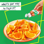 Tajin seasoning shaker cap detail for easy and mess-free dispensing