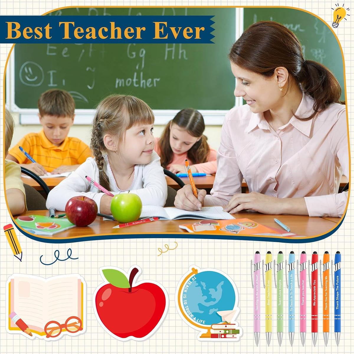 Sayglossy teacher gift set packaging and contents overview