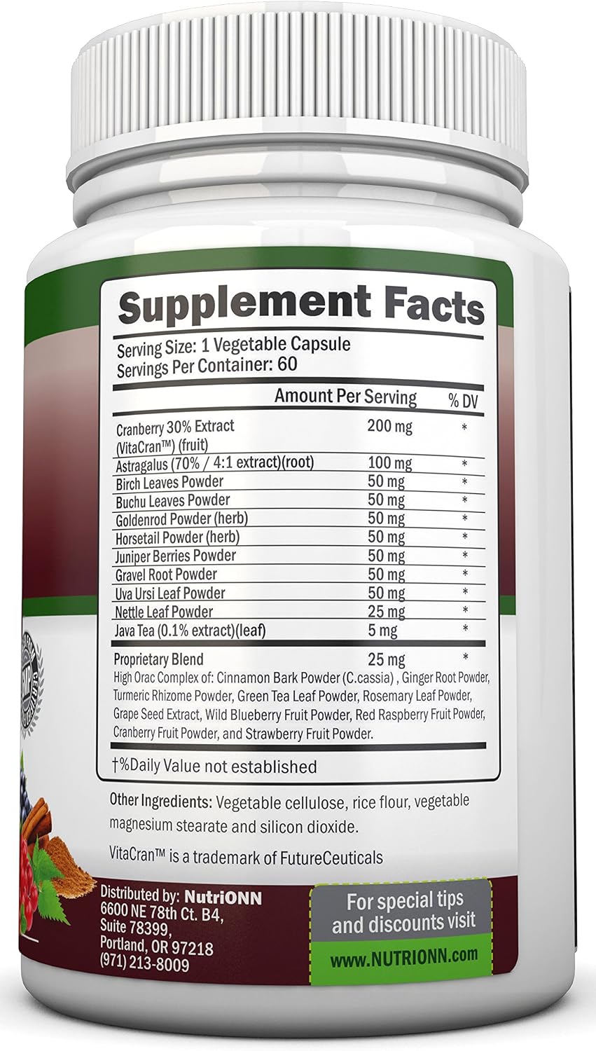 NutriONN kidney cleanse label ingredients and supplement facts