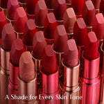 Premium quality imported red lipstick showing the rich cashmere texture.