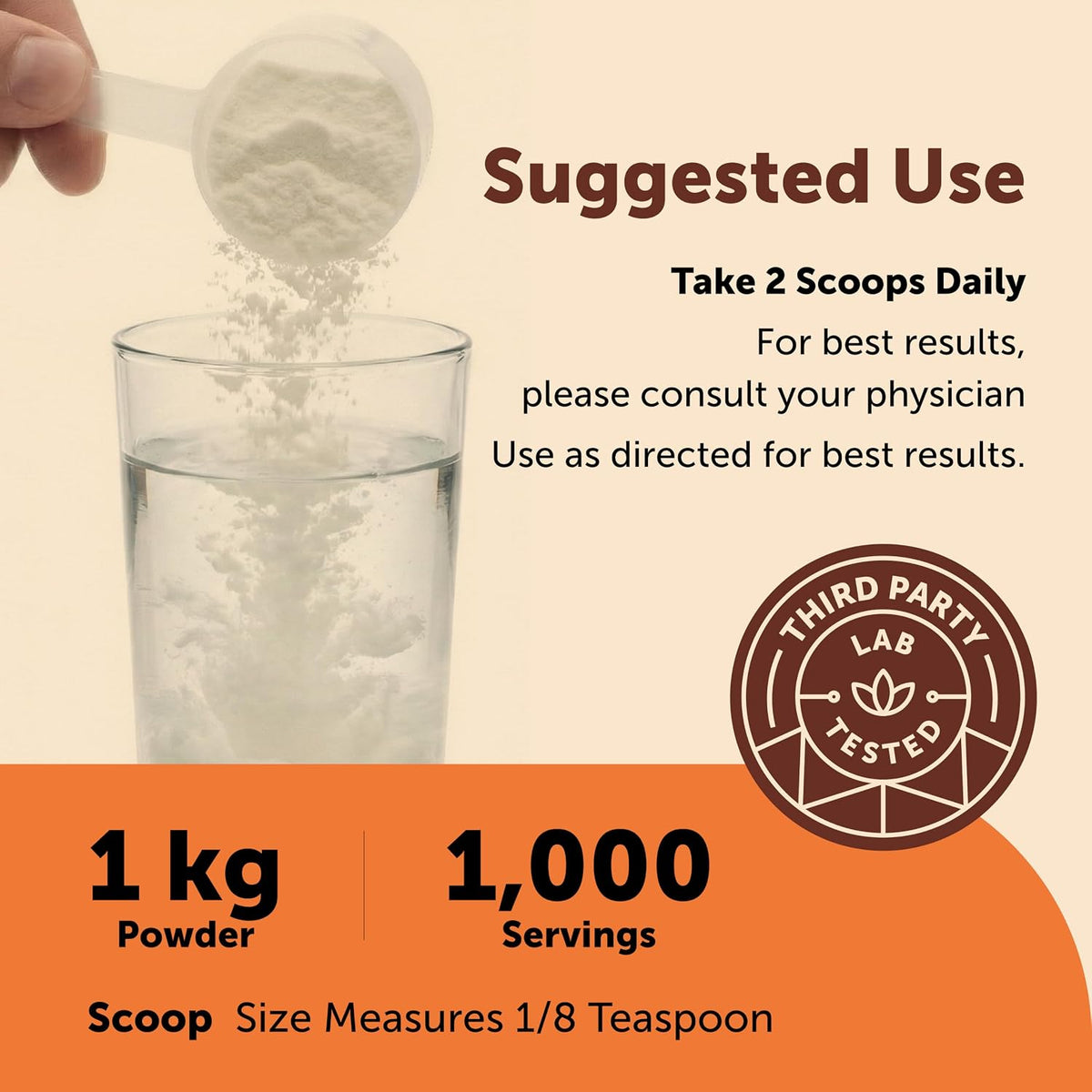 Micro Ingredients vitamin C powder scoop and serving demonstration