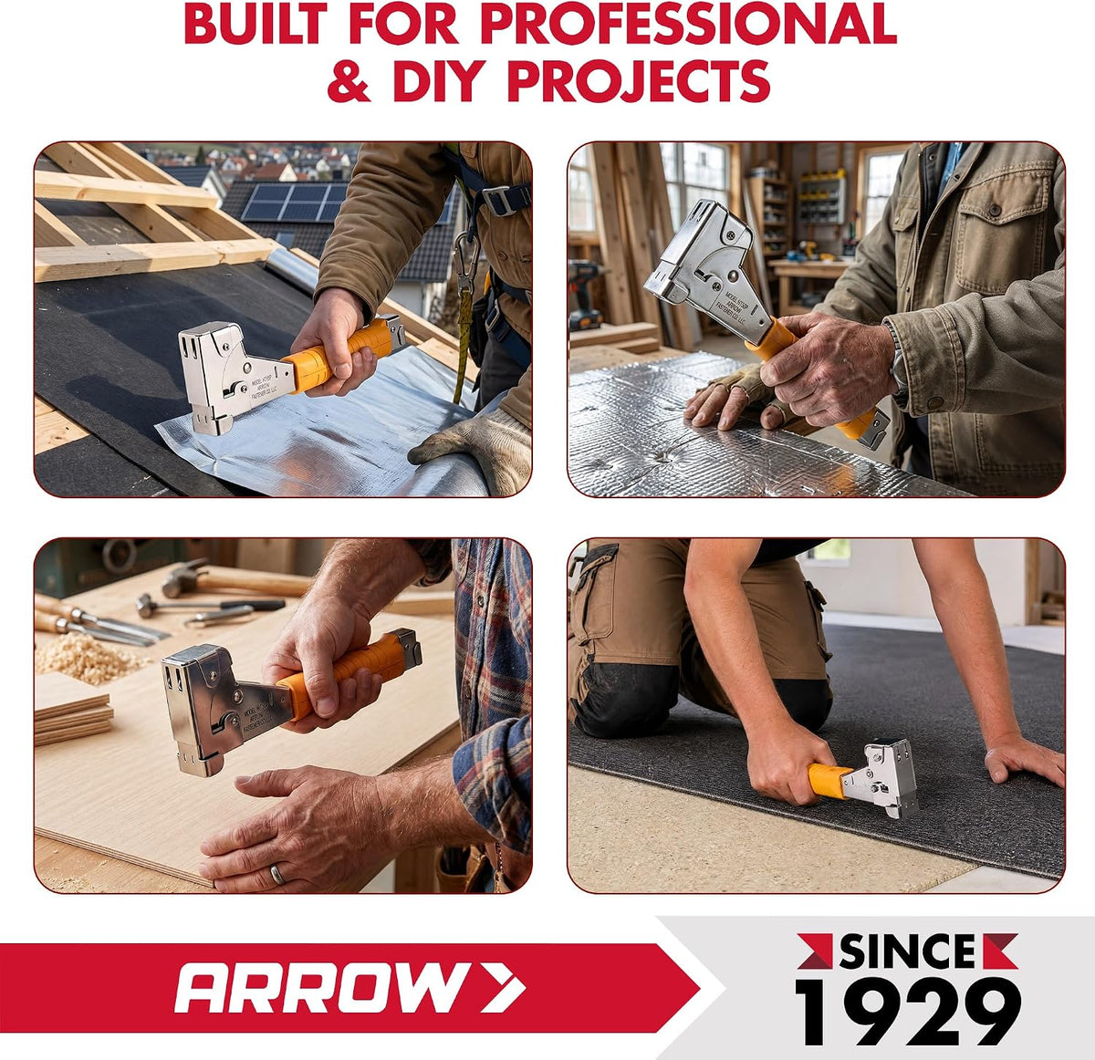 Arrow T50 staple gun with compatible staple boxes