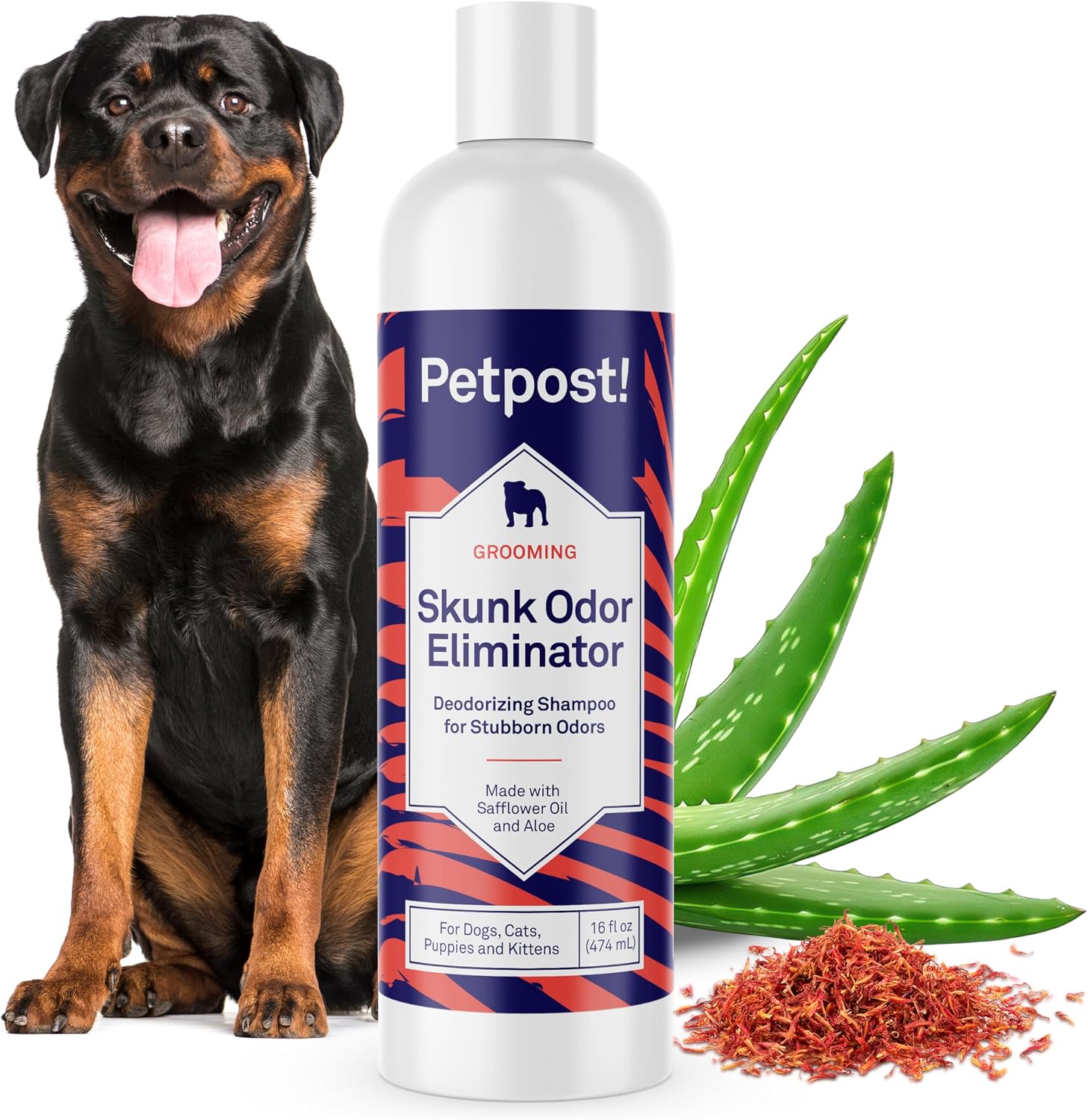 Petpost Skunk Odor Eliminator Shampoo front view bottle