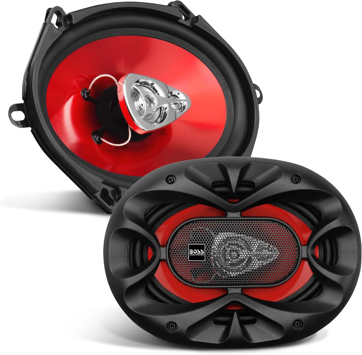 Boss Audio Systems CH5730 car speakers front view with red cone