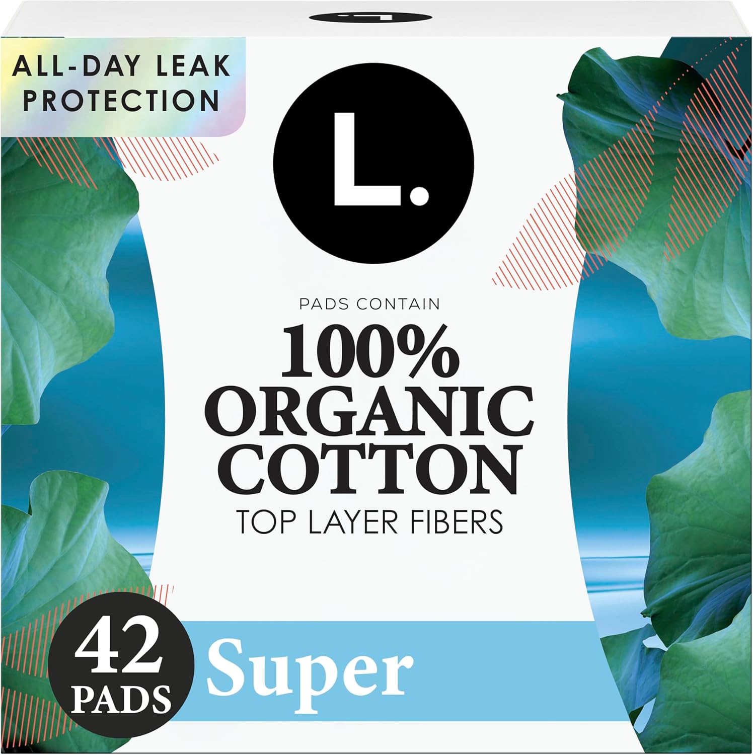 L. Ultra Thin Pads 42 count front view organic cotton period care
