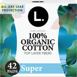 L. Ultra Thin Pads 42 count front view organic cotton period care
