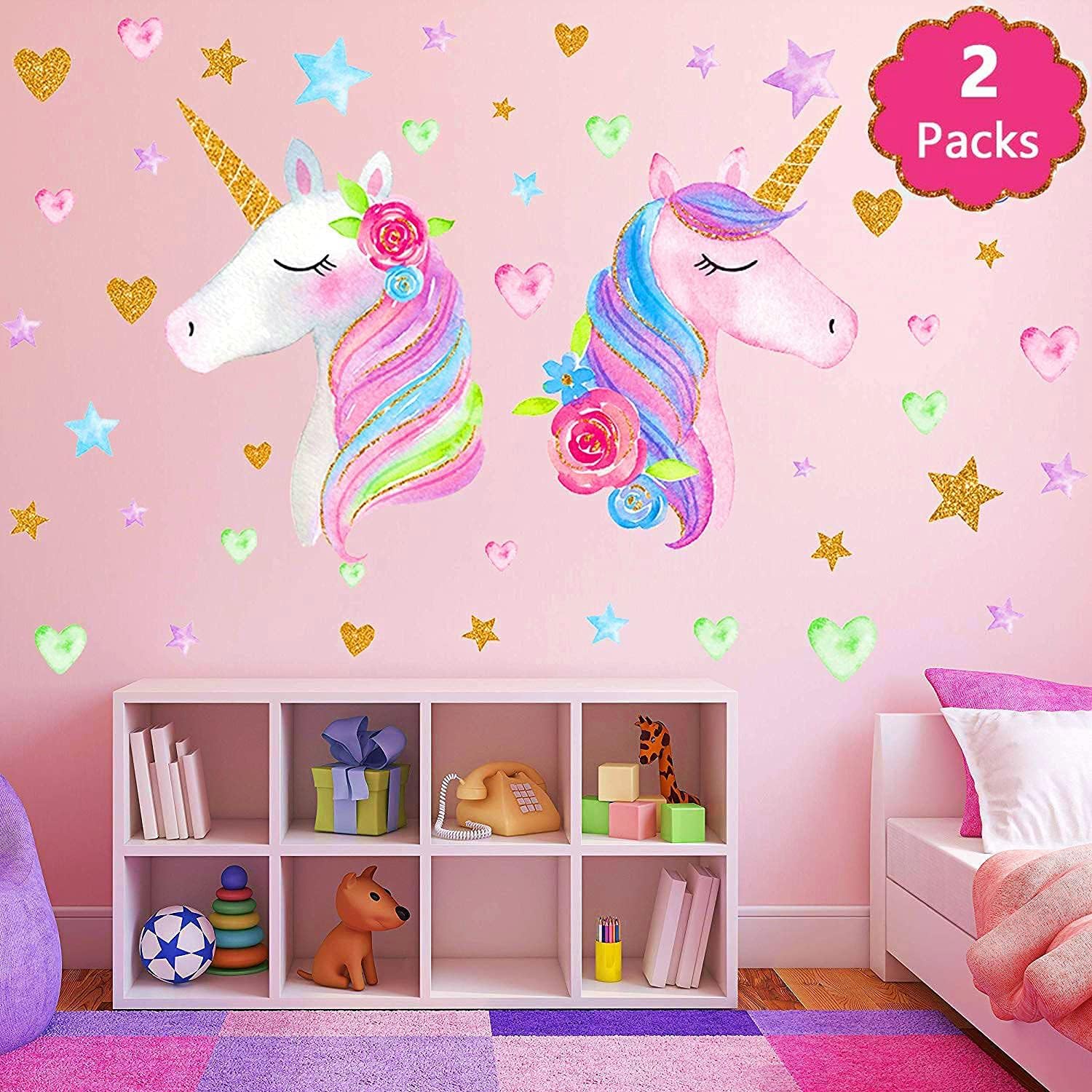 KeLay Fs unicorn wall decal front view for kids room