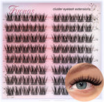 Wispy Lash Clusters Natural Eyelash Clusters C Curl Cluster Eyelash Extensions 11-13mm Manga Individual Lashes 80Pcs Lightweight Lashes Clusters DIY at Home (Bonny) - Image 1