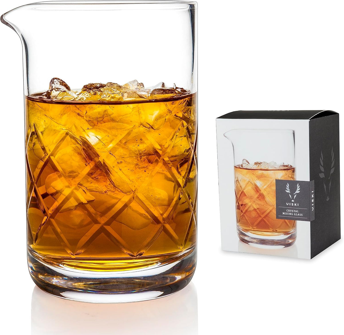 Viski Crystal Cocktail Mixing Glass Elegant Mixing Beaker for Old Fashioned, Negroni, Manhattan, Martini, and Whiskey Cocktails, for Bartenders, Home Bar Tools, and Bar Cart Accessories, 26 oz - Image 11
