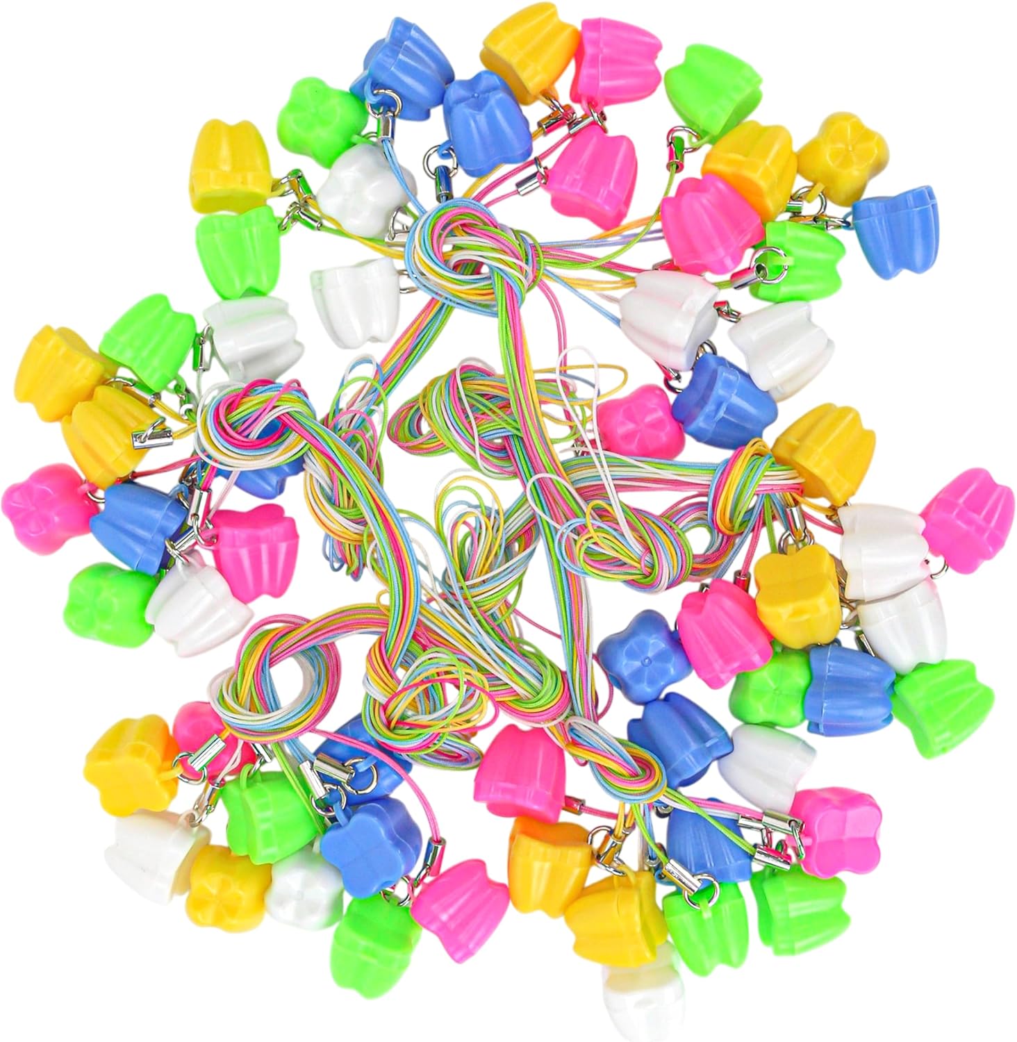 KH866 60 pieces tooth necklace holders front view