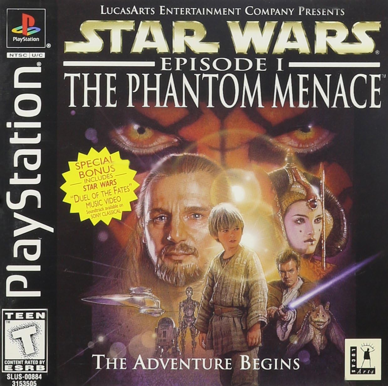 Sony Star Wars Episode I The Phantom Menace PlayStation game front cover