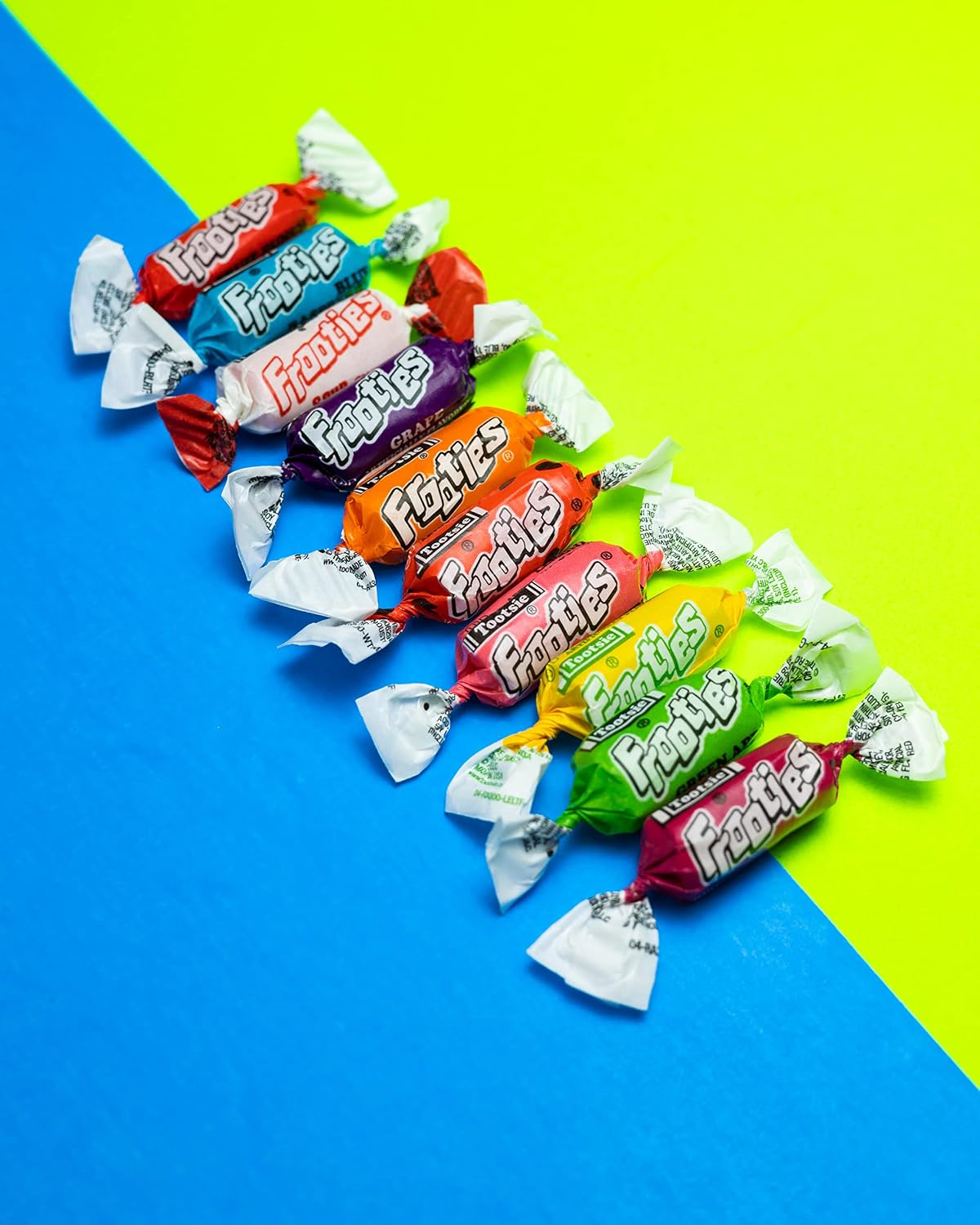 Close up of colorful Fruities candy pieces from Queen Jax