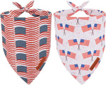 ADOGGYGO Star Dog Bandana 2 Pack, Reversible Red Blue Patriotic Pet Scarf Bib, Adjustable Fit 4th of July Star Bandanas for Medium Large Dogs Pets (Large) - Image 13