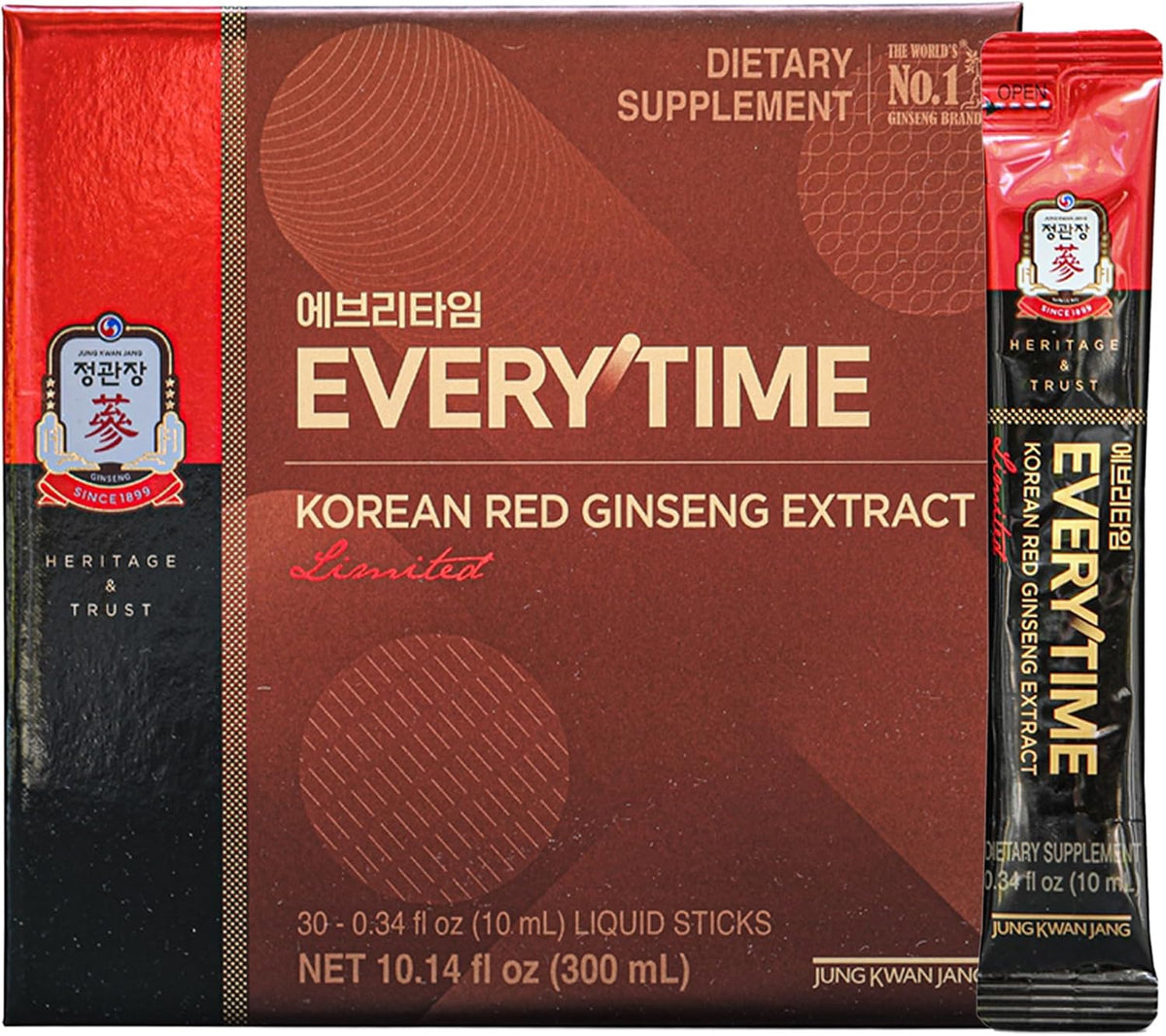 Jung Kwan Jang Everytime Korean Red Ginseng Extract Limited front box view authentic imported wellness supplement