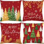 ONFAON Christmas Decorations - Christmas Pillow Covers 18x18 Set of 4, Holiday Christmas Decor Home Sofa Couch Cushion Indoor Decorations - Image 15