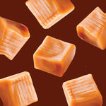 Unwrapped soft and rich vanilla caramel squares ready for baking and snacking.