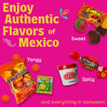Assorted Mexican candies including Pulparindo and Bubbaloo from Que Padre box