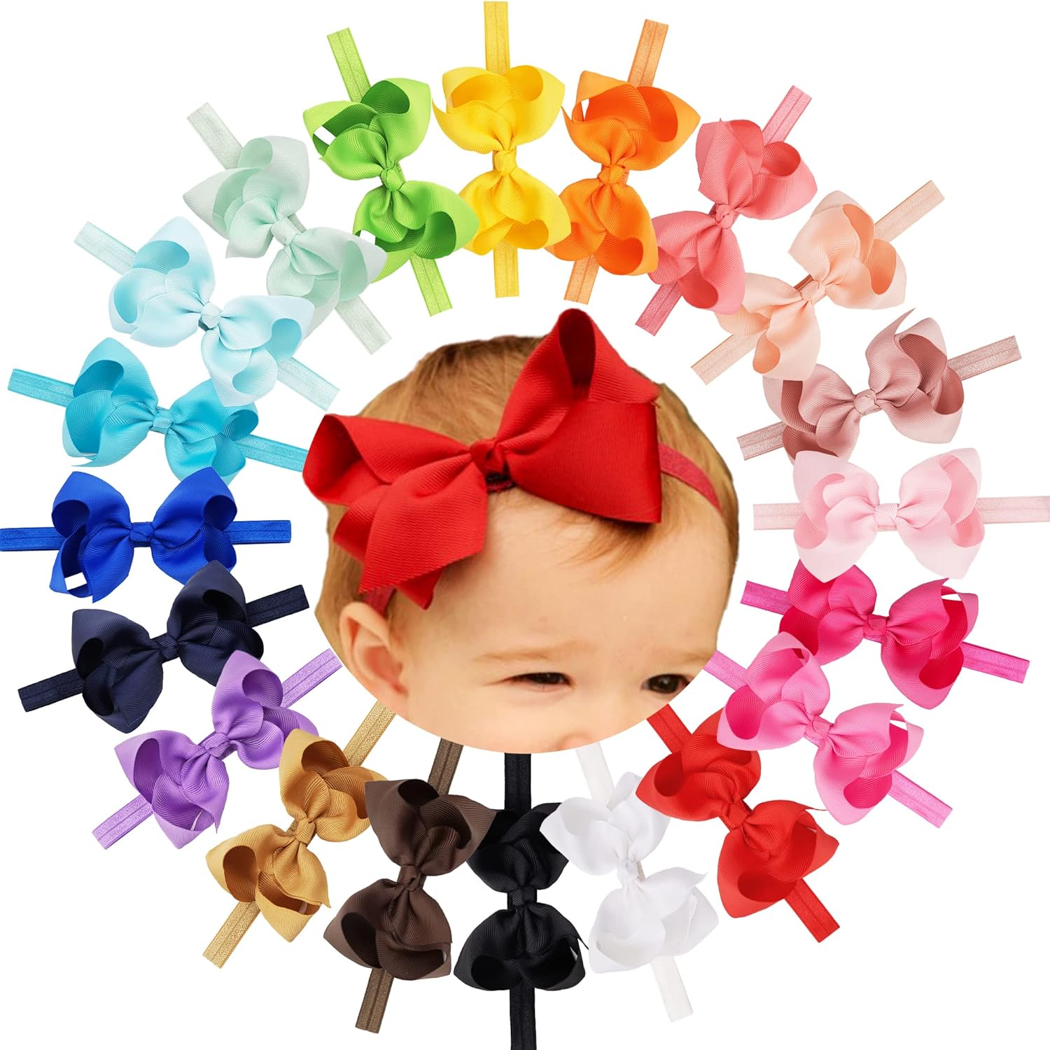 Céllot baby girls headbands 20 pack front view