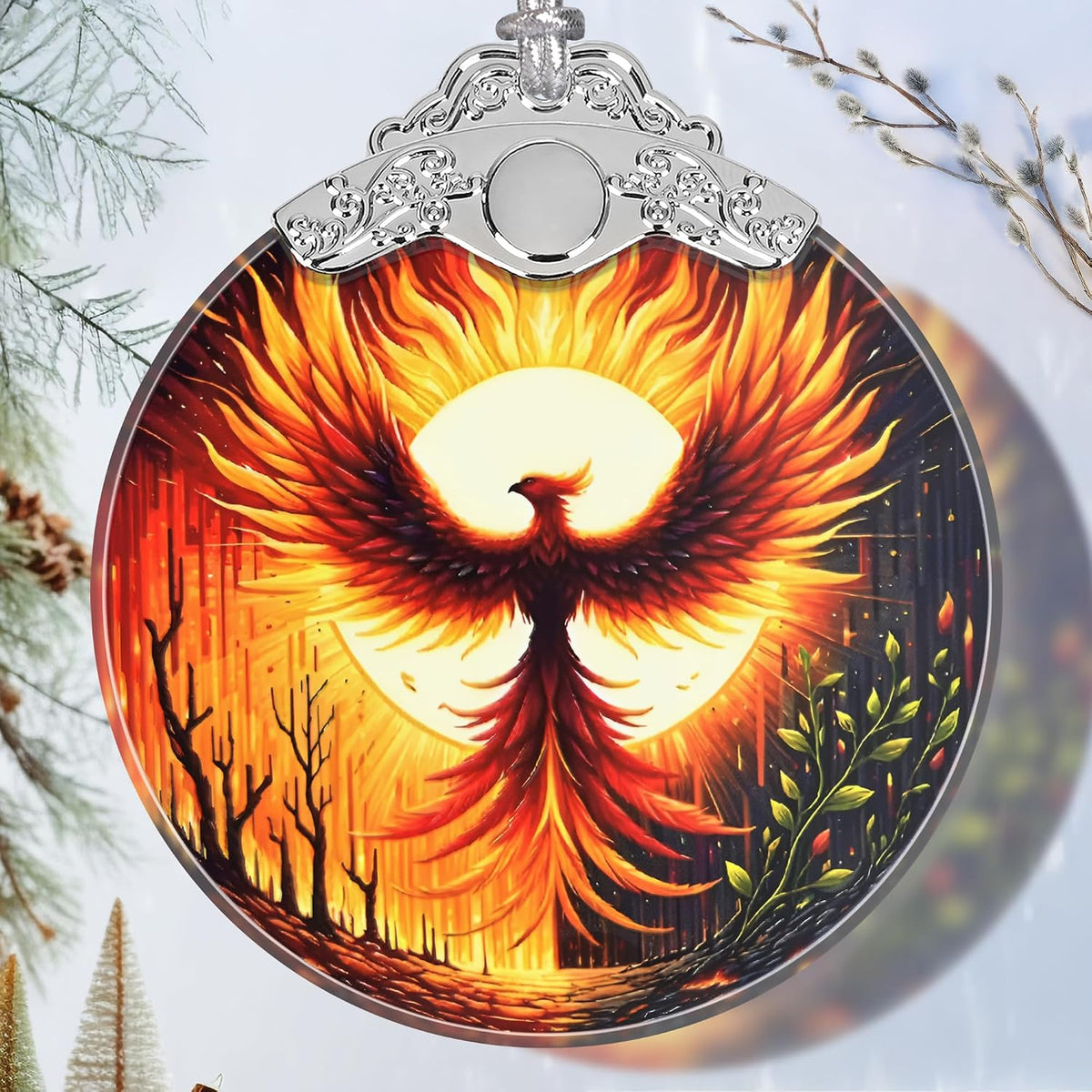Stained Glass Suncatcher Ornament - Peacock Christmas Decorations - Christmas Ornaments for Tree - Holiday Present Ideas - Gift Exchange - Image 12