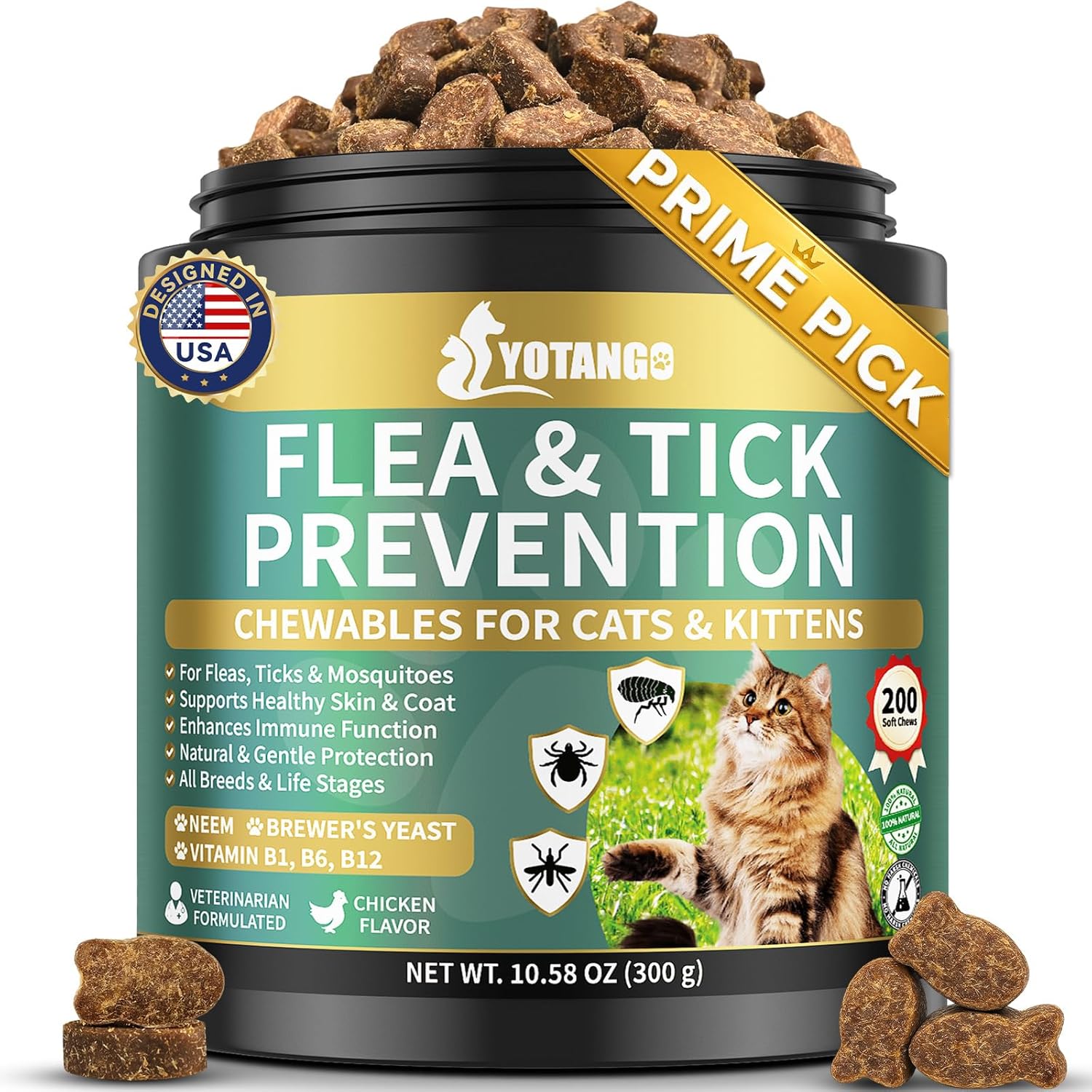 Woyamay natural flea treatment for cats front packaging view