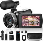 4K Ultra HD Video Camera Camcorder 48MP Digital Recorder with Wireless Lavalier Microphone for Vlogging YouTube Travel,18X Digital Zoom Camcorder with Remote, 32GB Card - Image 1