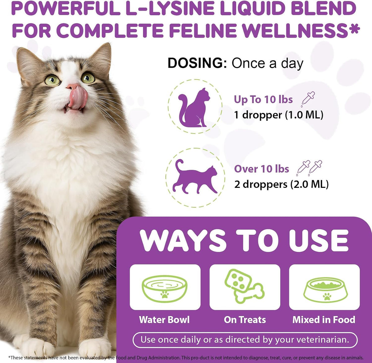 Natural cat supplement ingredients and usage instructions