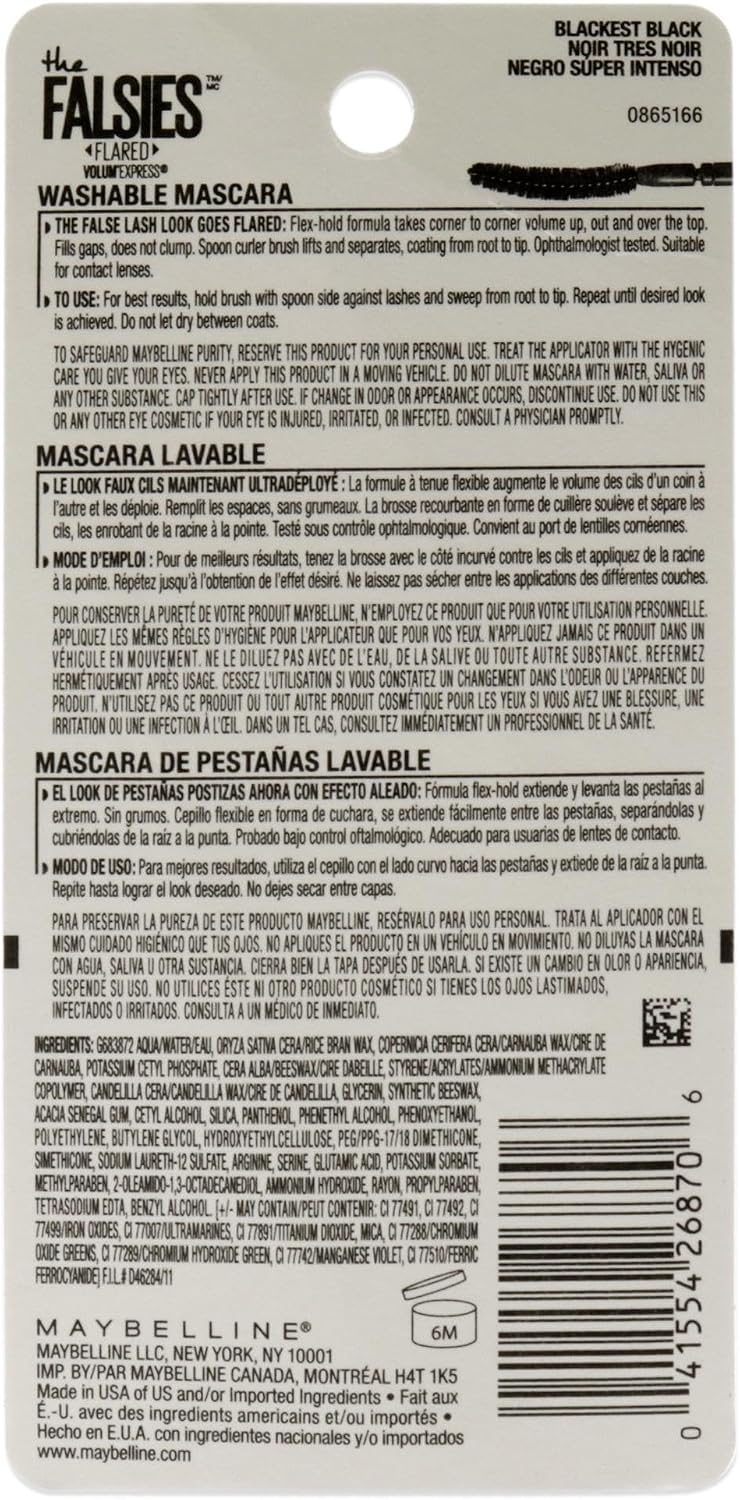 Maybelline Blackest Black mascara packaging texture