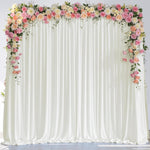 Wokceer Ivory Backdrop Curtain front view draped elegantly for a wedding ceremony stage background
