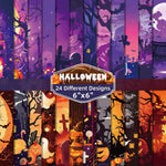 Jubite 24 sheets cool halloween scrapbook paper front view