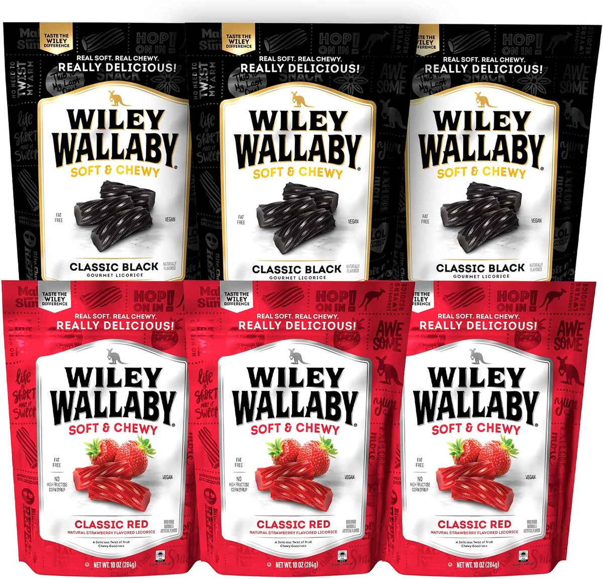 Wiley Wallaby Licorice 10 Ounce Classic Gourmet Soft & Chewy Australian Licorice Vegan Candy Twists, 6 Pack Variety - Image 11