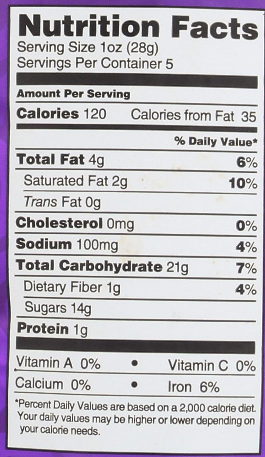 Back of Brownie Brittle Dark Chocolate Sea Salt 5 Ounce packaging with ingredient list
