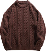 Laixton Mens Oversized Sweater Unisex Long Sleeve Cable Knit Sweaters Aesthetic Streetwear Casual Sweater Jumper Tops - Image 12