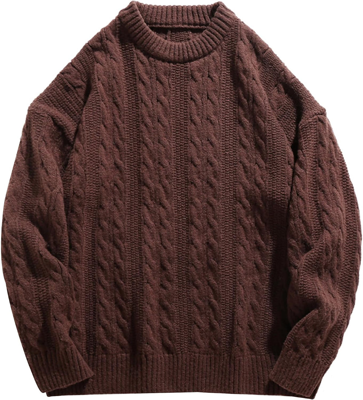 Laixton Mens Oversized Sweater Unisex Long Sleeve Cable Knit Sweaters Aesthetic Streetwear Casual Sweater Jumper Tops - Image 12