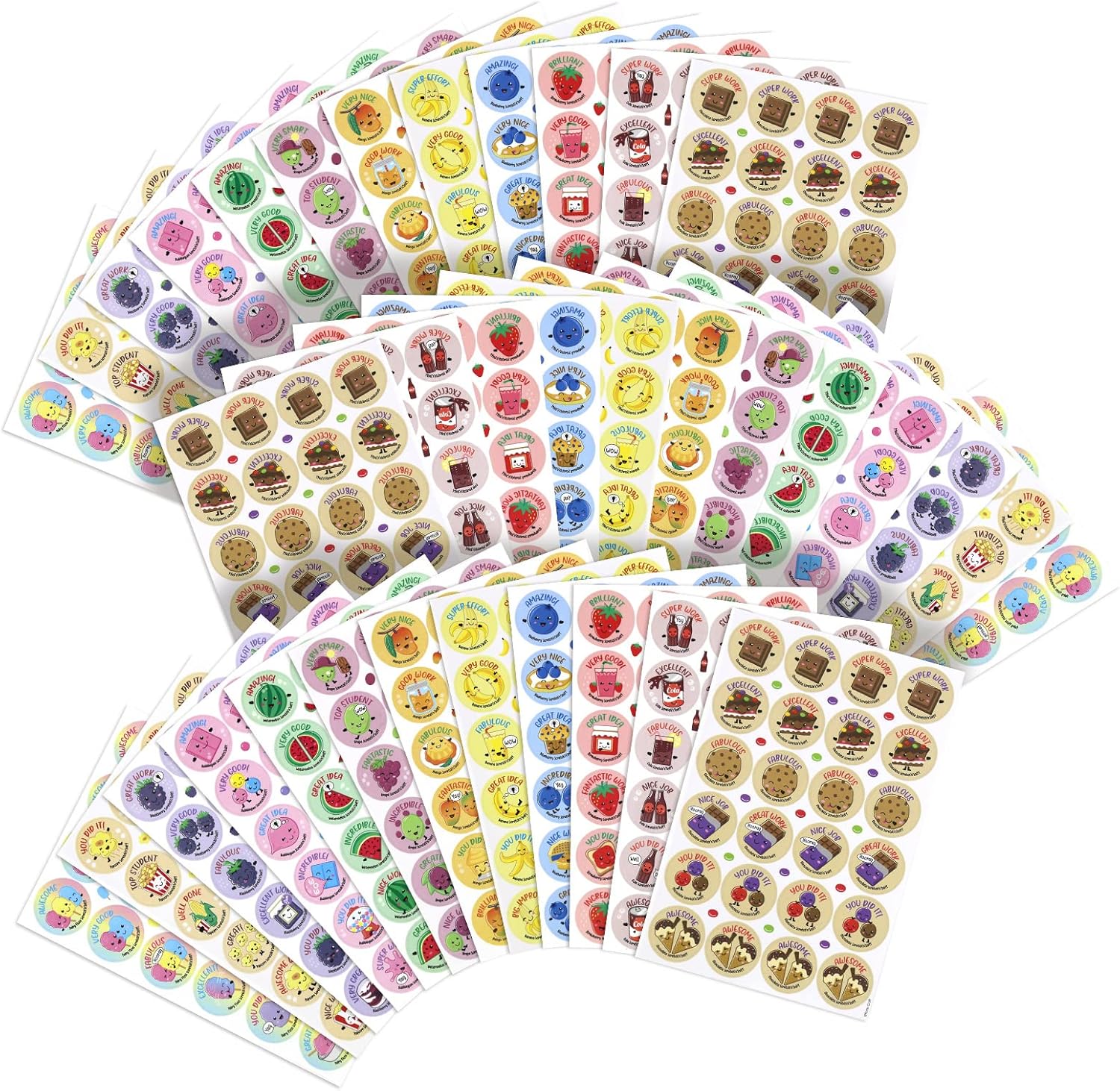 VKPI scratch and sniff stickers front view showing colorful sheet assortment.