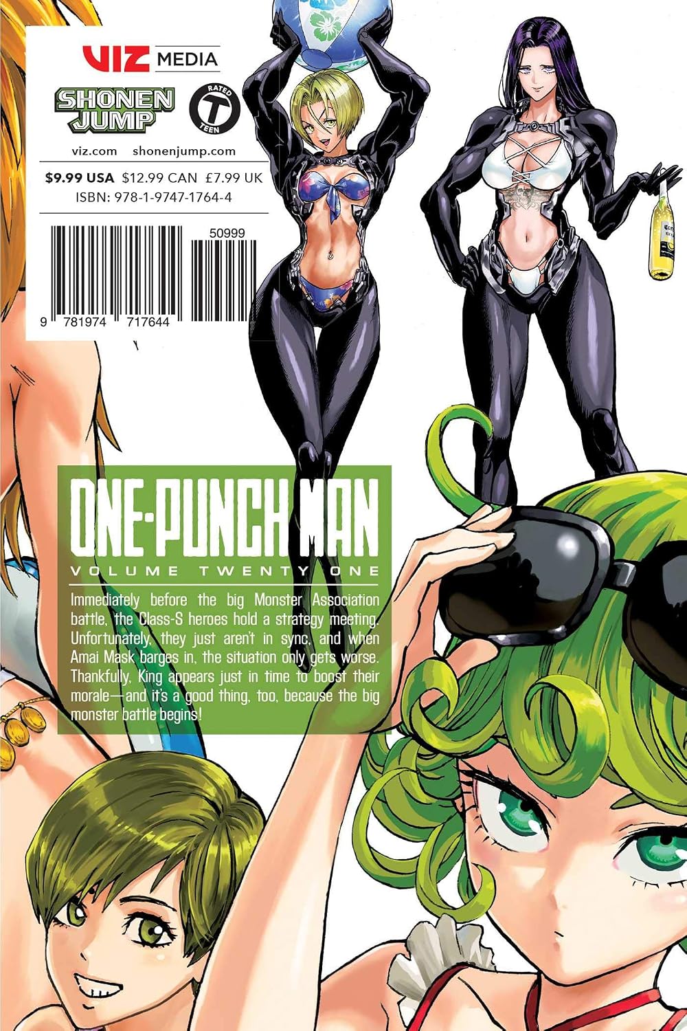 One-Punch Man Vol. 21 manga back cover and spine details