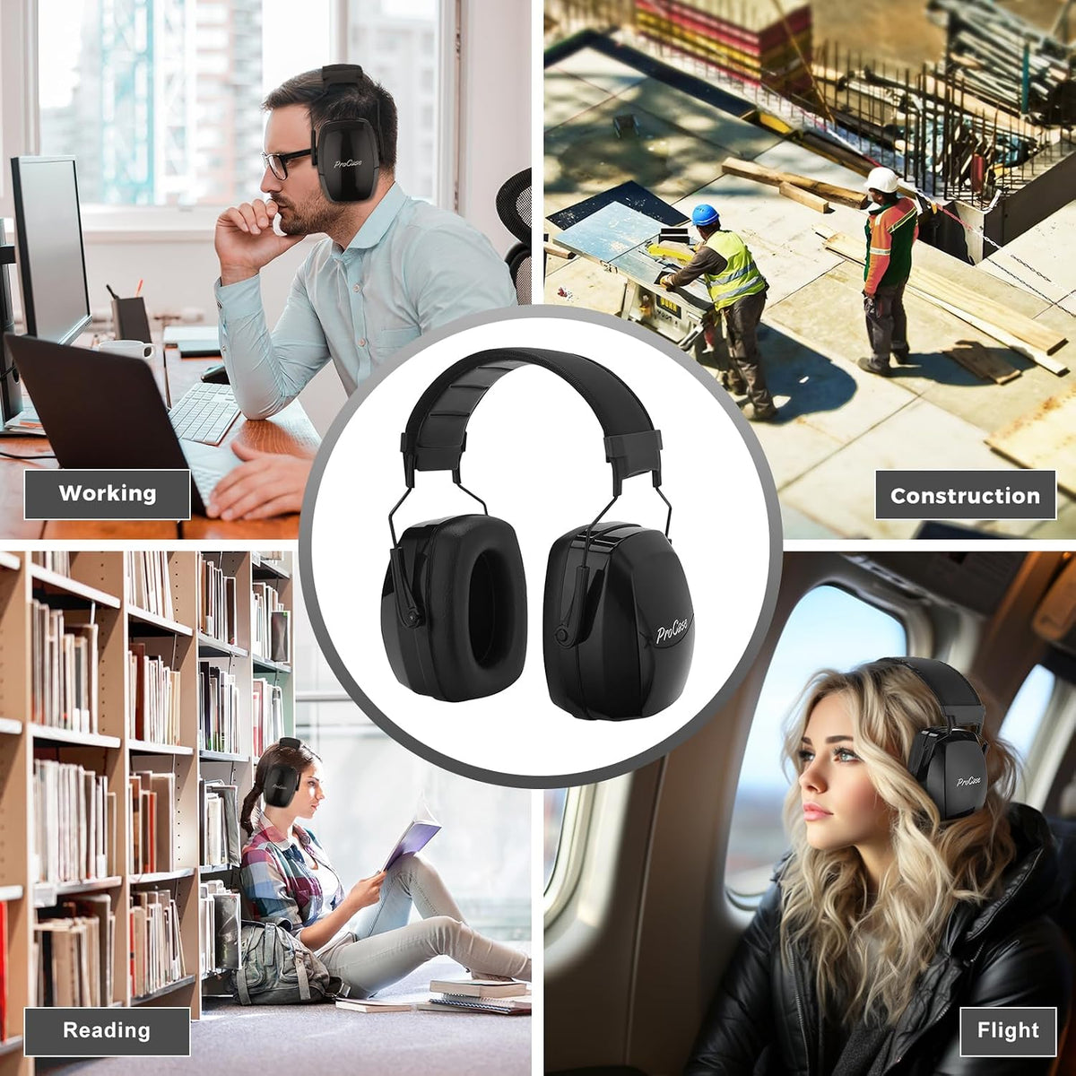 ProCase shooting ear muffs in black finish