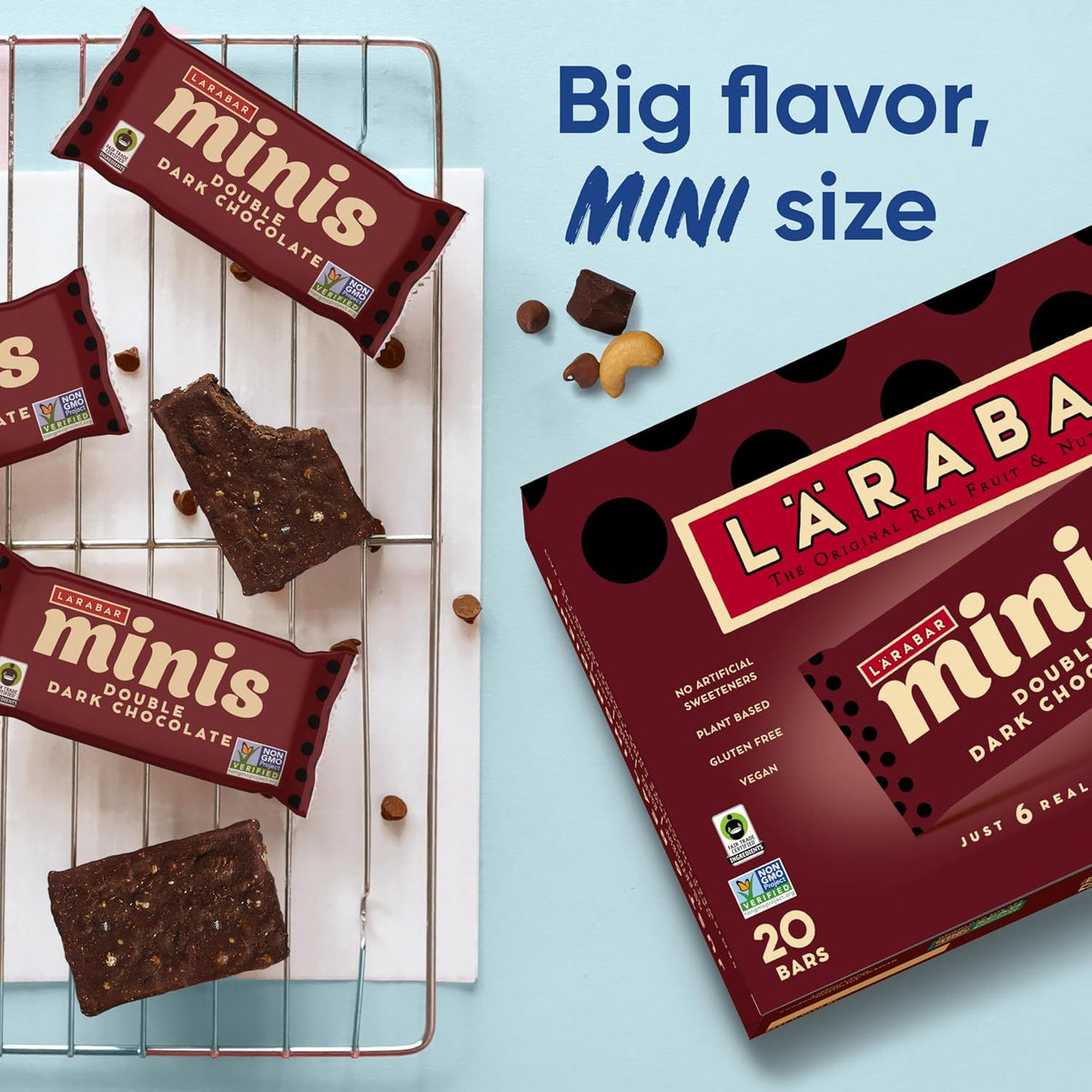 Six simple ingredients layout showcasing dates cashews and dark chocolate chips