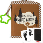 ZOIIWA baby soft photo cloth book front view showcasing forest brown bear design