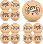 DLUGOPIS Swedish stickhandling balls front view pack of twelve on training surface.