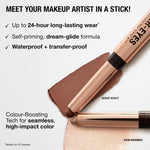 Waterproof cream eye shadow stick by Charlotte Tilbury showing self priming tip