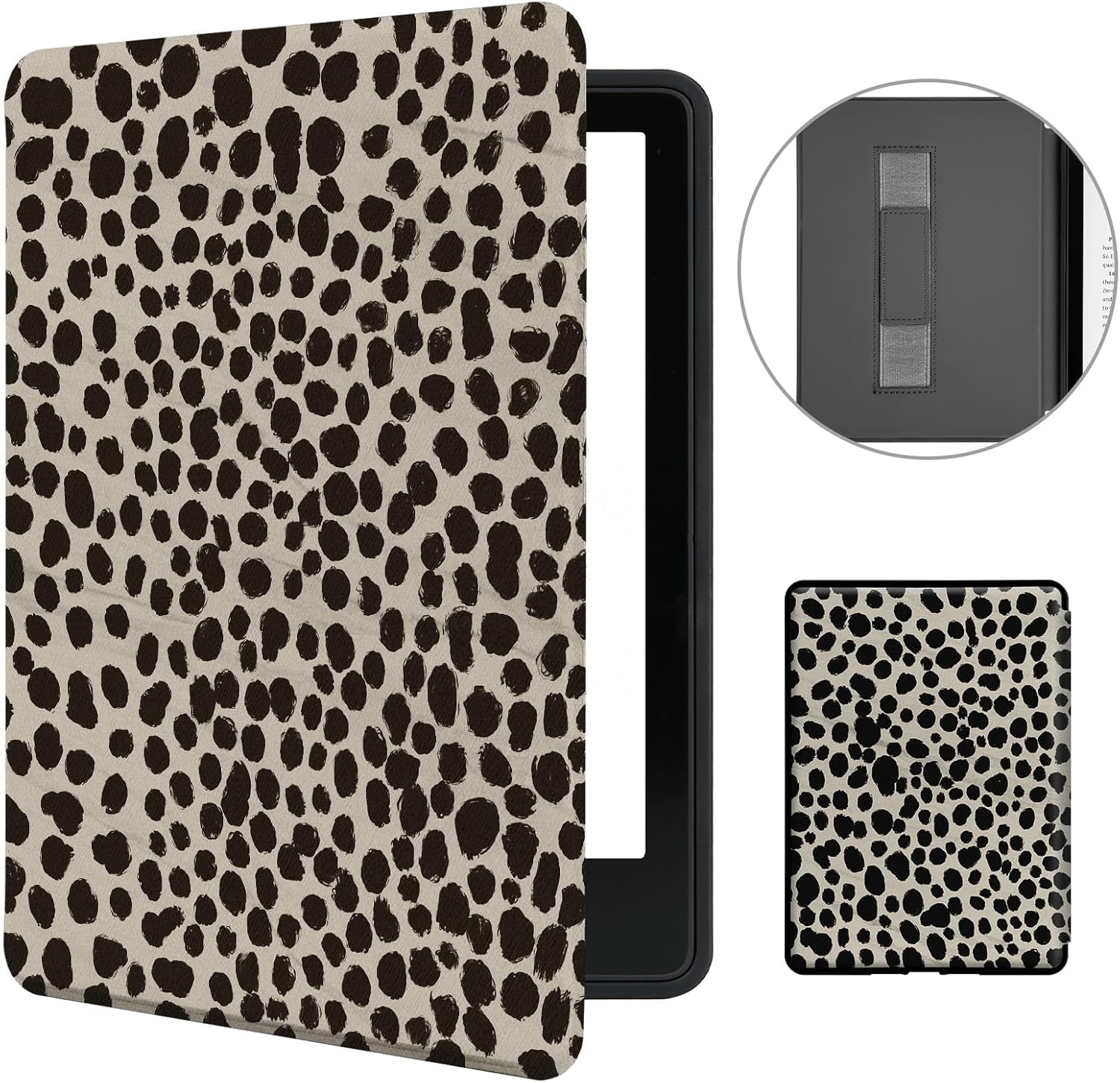 Morock Slim Kindle 11th Gen Case front view with leopard print