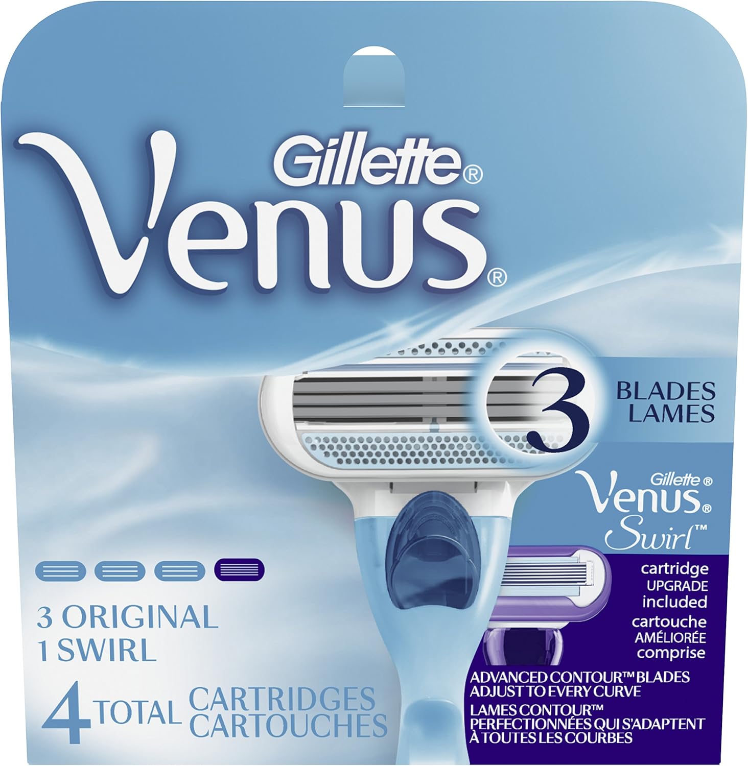 Gillette Venus Original + Gillette Venus Swirl Women's Razor Blades - 4 Refills - Image 1