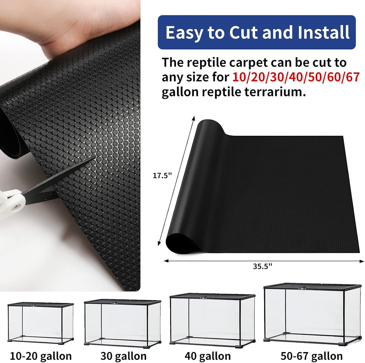Close up view of the non slip textured surface on the SISIPAI LIFE reptile floor mat.